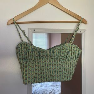 Cropped corset top mint green
